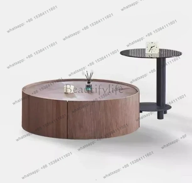 

Four-parcel walnut color medieval style new Chinese style living room coffee table small apartment high-end coffee table