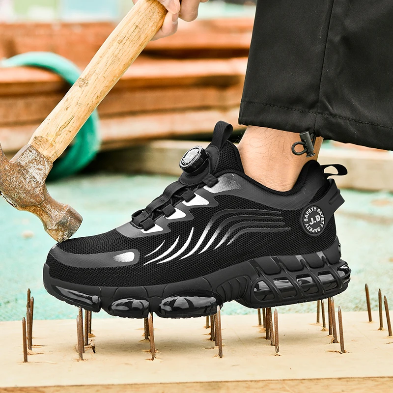 Labor Protection Shoes for Men, Anti-Smash, Anti-Puncture, Steel-Toe, Steel-Plate, Lightweight Construction Site Work Shoes for Men, Summer Breathable and Wear-Resistant