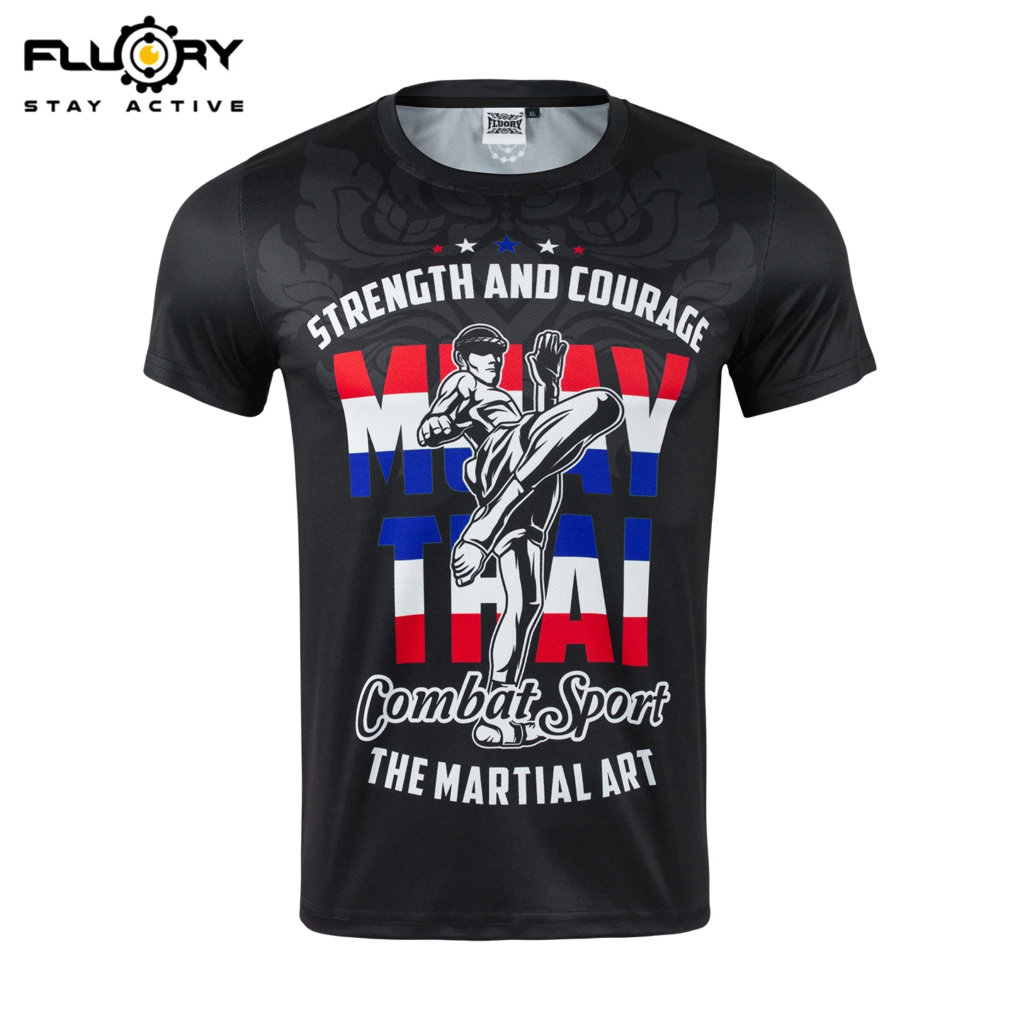 FLUORY Boxing Sports T-shirt, Breathable Micro Bullet Boxing Fighting Top, Boxing T-shirt