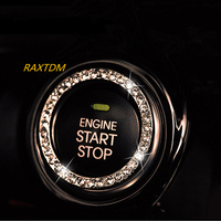 Crystal Car Engine Start Stop Ignition Key Ring for Alfa Romeo 159 Giulietta 147 Mito Giulia 156 166 GT Stelvio 4C 8C Volante