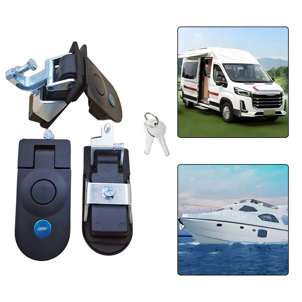 1pc 21/35/67MM Zinc Alloy Compression Push Lock Latch With Keys For Tool Box Camper Trailer Caravan Marine Accessories
