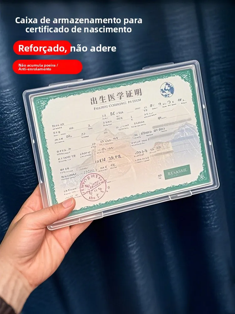 Capa protetora transparente para certidão de nascimento do bebê, caixa de armazenamento para registro de vacinação, organizad...