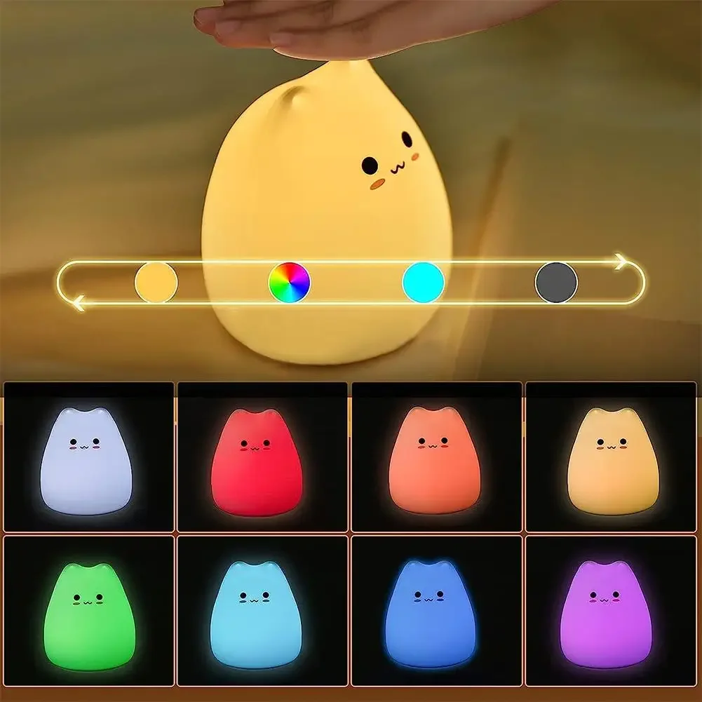 Lampu tidur ซิลิโคนนิ่มสำหรับแมวและเด็กผู้ชายเด็กผู้หญิง