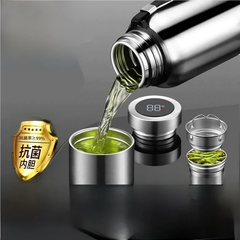 

Большая термокружка из нержавеющей стали для мужчин и женщин, стальная бутылка для заваривания чая, цельностальная чашка-термос