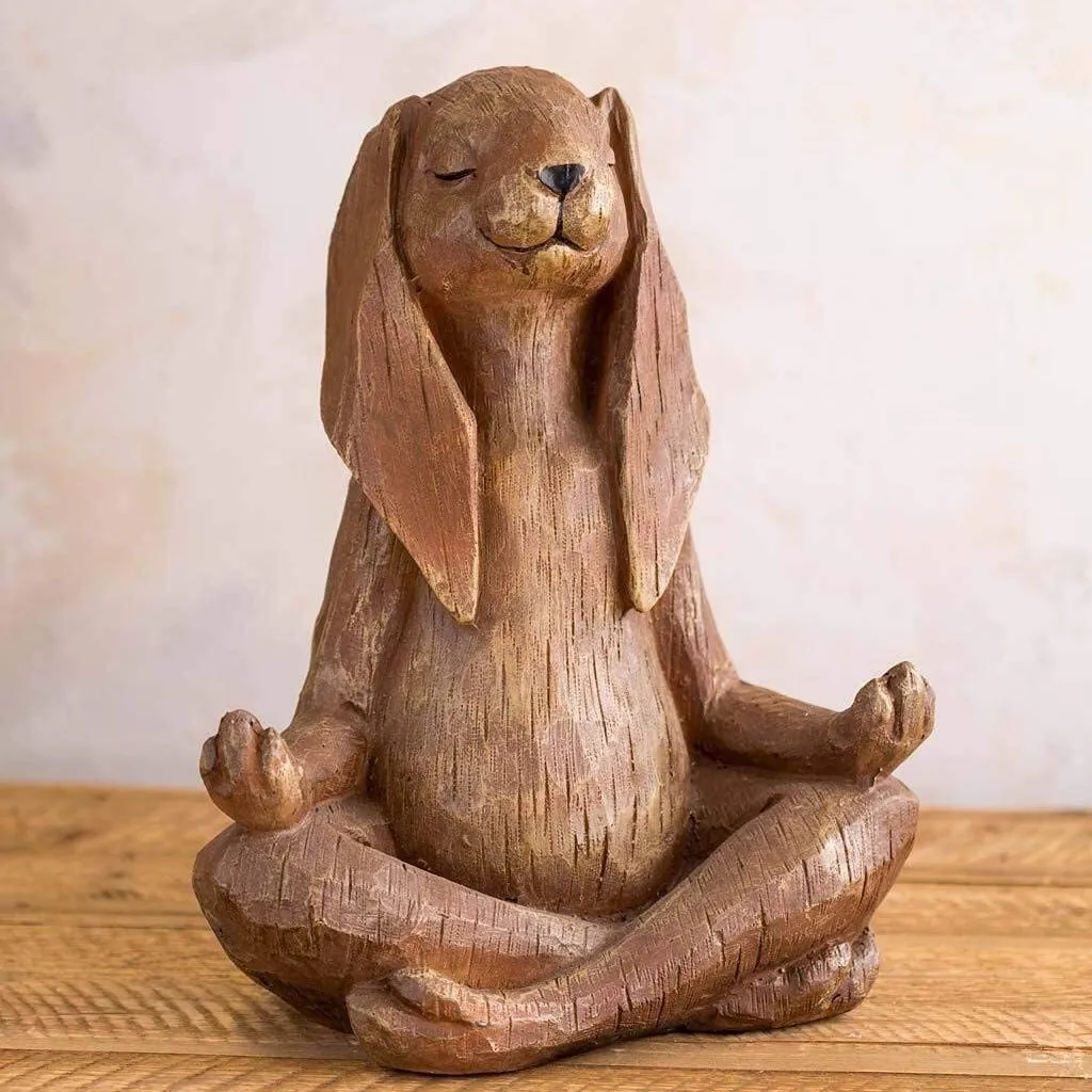 

‌Meditation Bunny Sculpture‌ - Easter Resin Decor for Garden & Zen Space