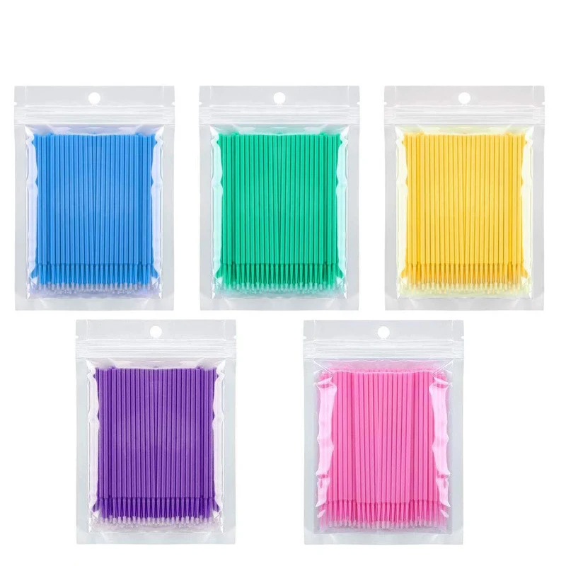 100pc/pack Dental Disposable Micro Brushes Bendable Eyelash Brushes Oral Care Disposable Microbrushes Cosmetic Make up Tools