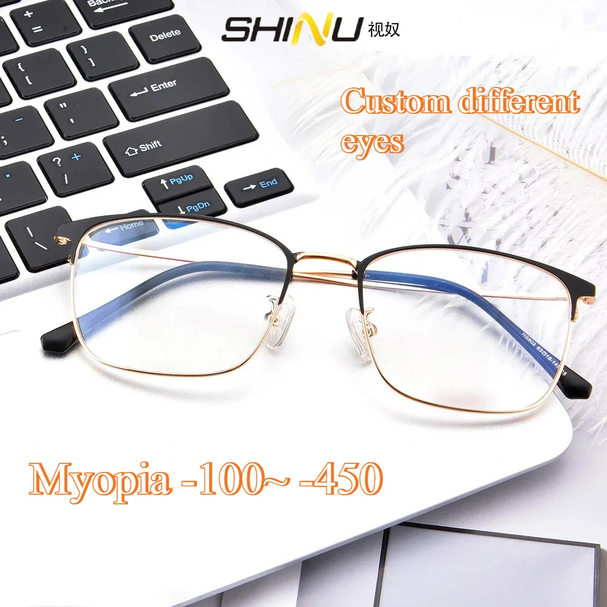 Мультифокальные очки SHINU для ближнего и дальнего действия, оптические линзы с индивидуальной металлической оправой по рецепту, прогрессивные очки для мужчин sh038