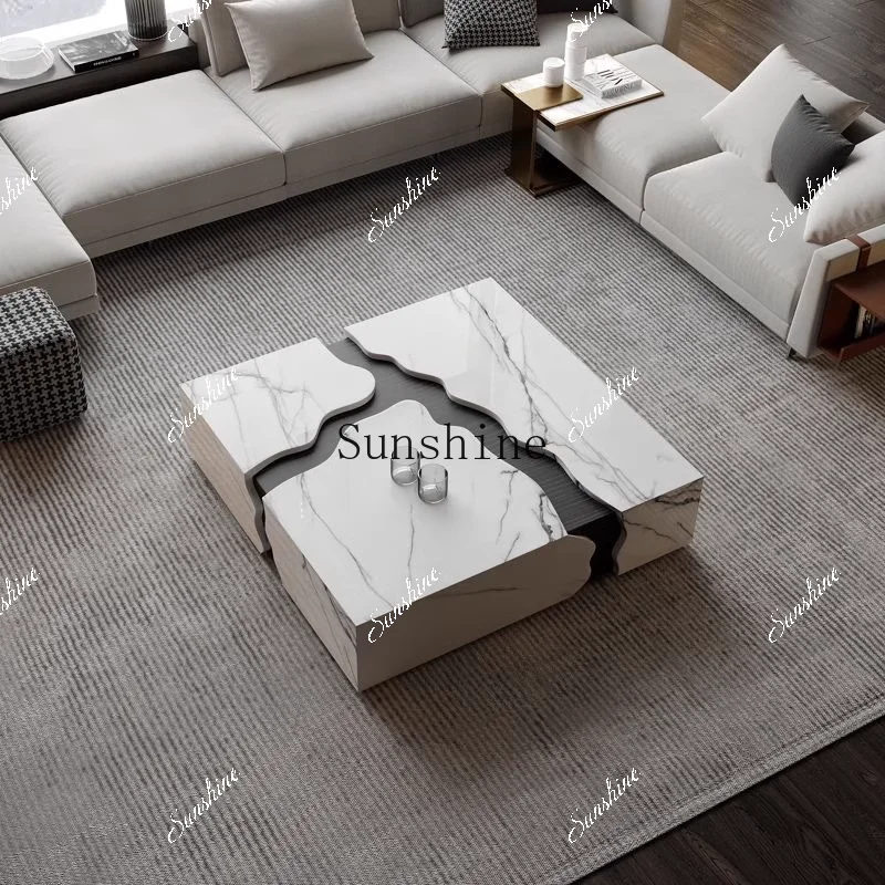 

Light luxury square Italian minimalist living room home art low table FT
