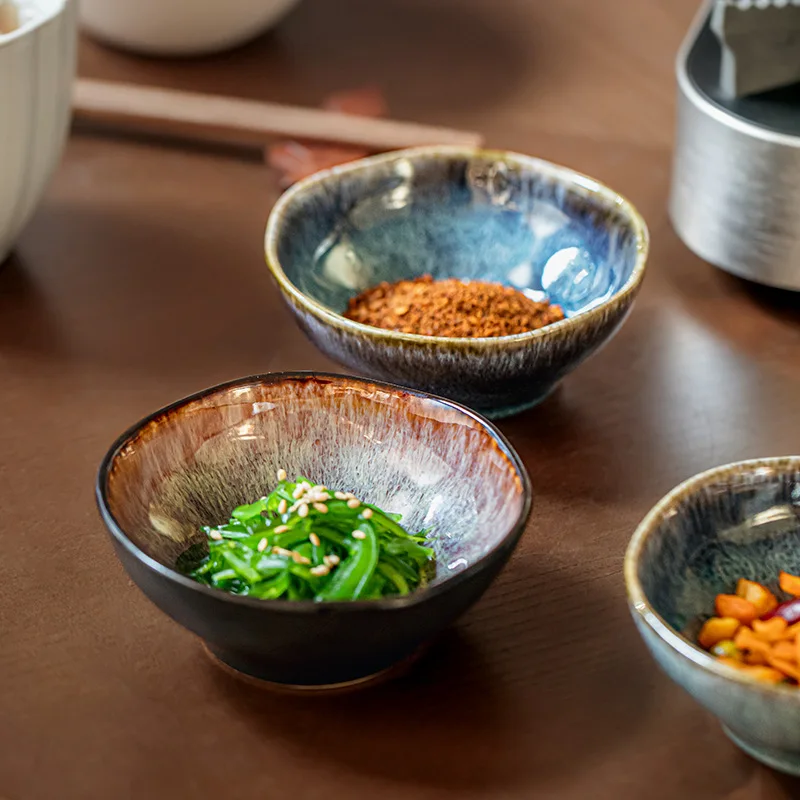 Japanese Ceramic Rice Bowl Kiln Change Glaze Dessert Bowl Snack Bowl Soup Bowl Handmade Tableware