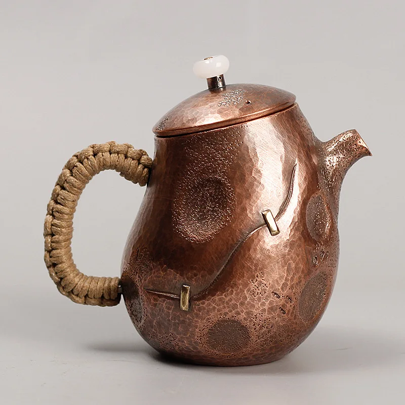 

Handmade brewed copper teapot without coating, purple copper kettle, Kung Fu tea set, pot for boiling around the stove
