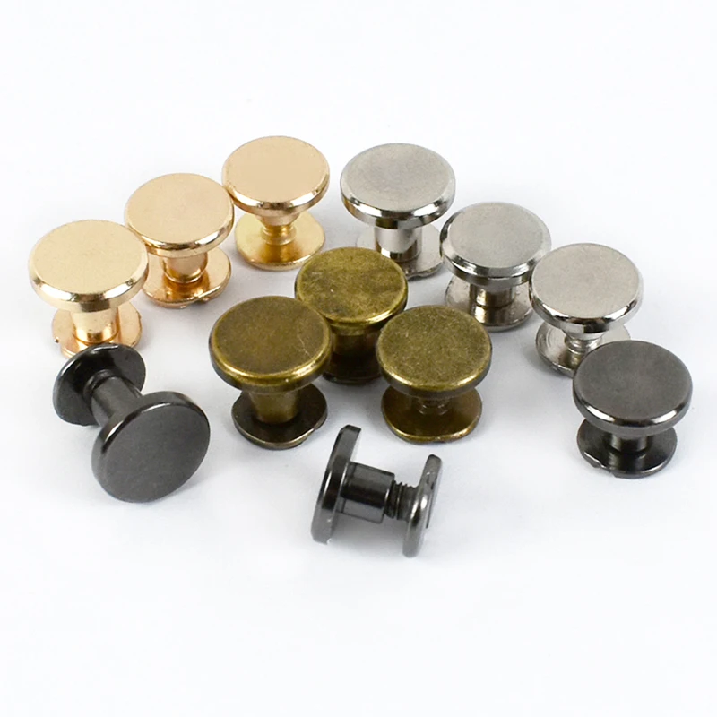 

20-50Pcs 5-8mm Metal Flat Head Rivet Buckle Bag Strap Belt Nail Button Fixed Notebook Binding Screws Sewing Hardware Accessories