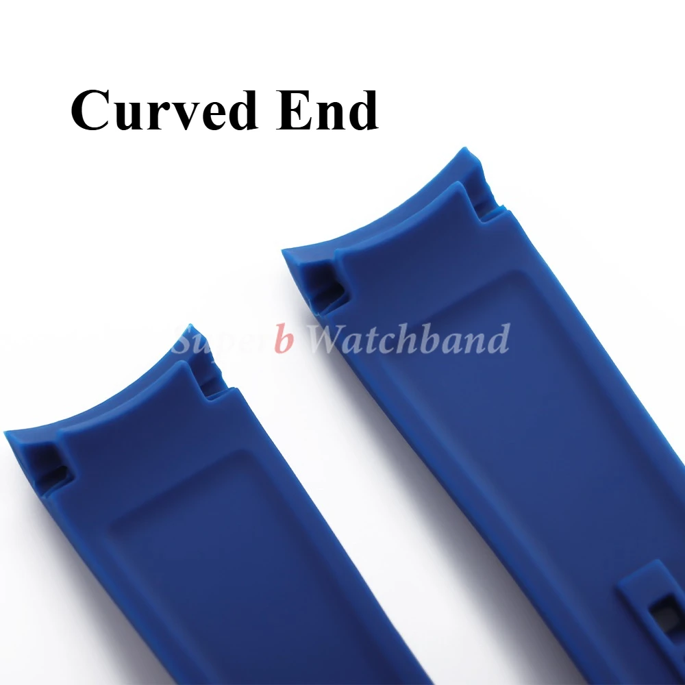 حزام ساعة مطاطي ذو نهاية منحنية لساعة أوميغا مونساش 20 مللي متر 22 مللي متر للرجال والنساء سوار معصم رياضي عالمي لرولكس