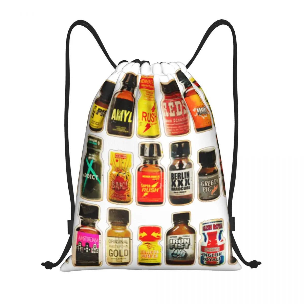 

Poppers Bottles Gay Rush Jungle Juice Amyl Inhaler Backpacks Fashion Drawstring Bags Sports Bag Book Bags for Travel School