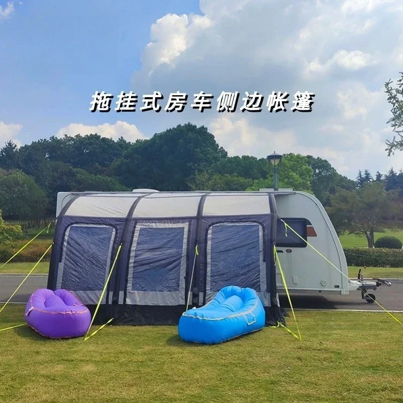 Multifunctional large inflatable awning, outdoor camping quick-opening canopy, trailer RV side tent