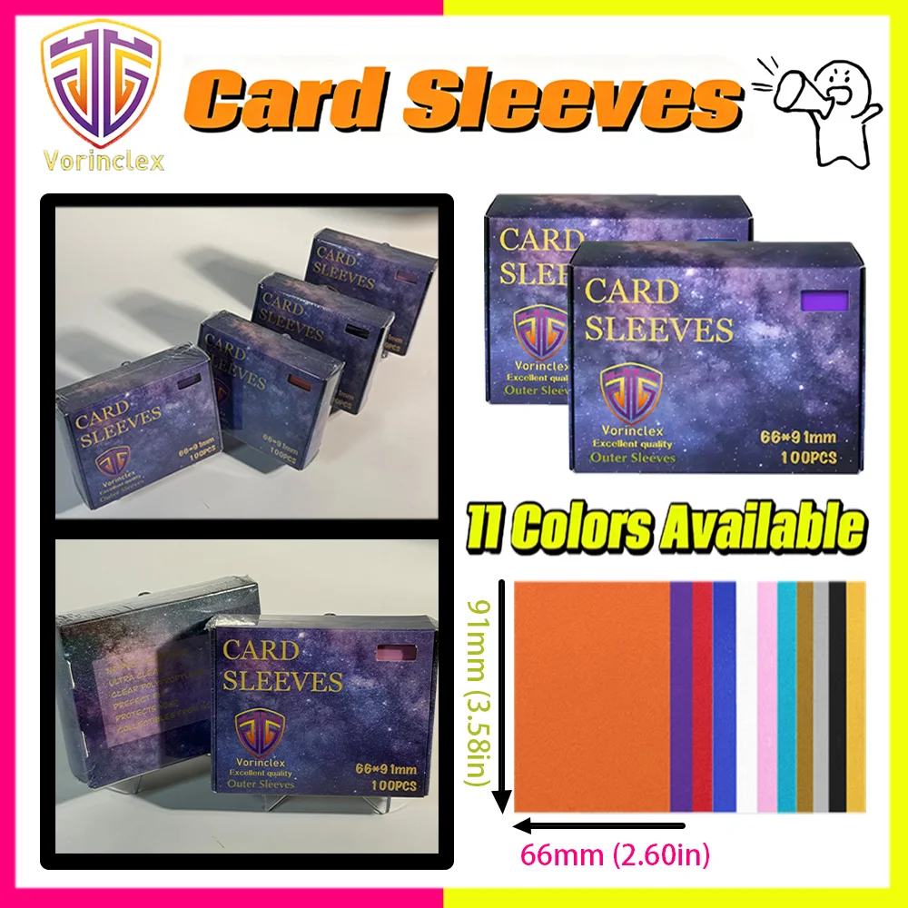 

100PCS 66x91mm Matte Card Sleeves TCG Card Protectors Frosted Outer Sleeves for MTG OPCG Style Cards 11 Colors Available