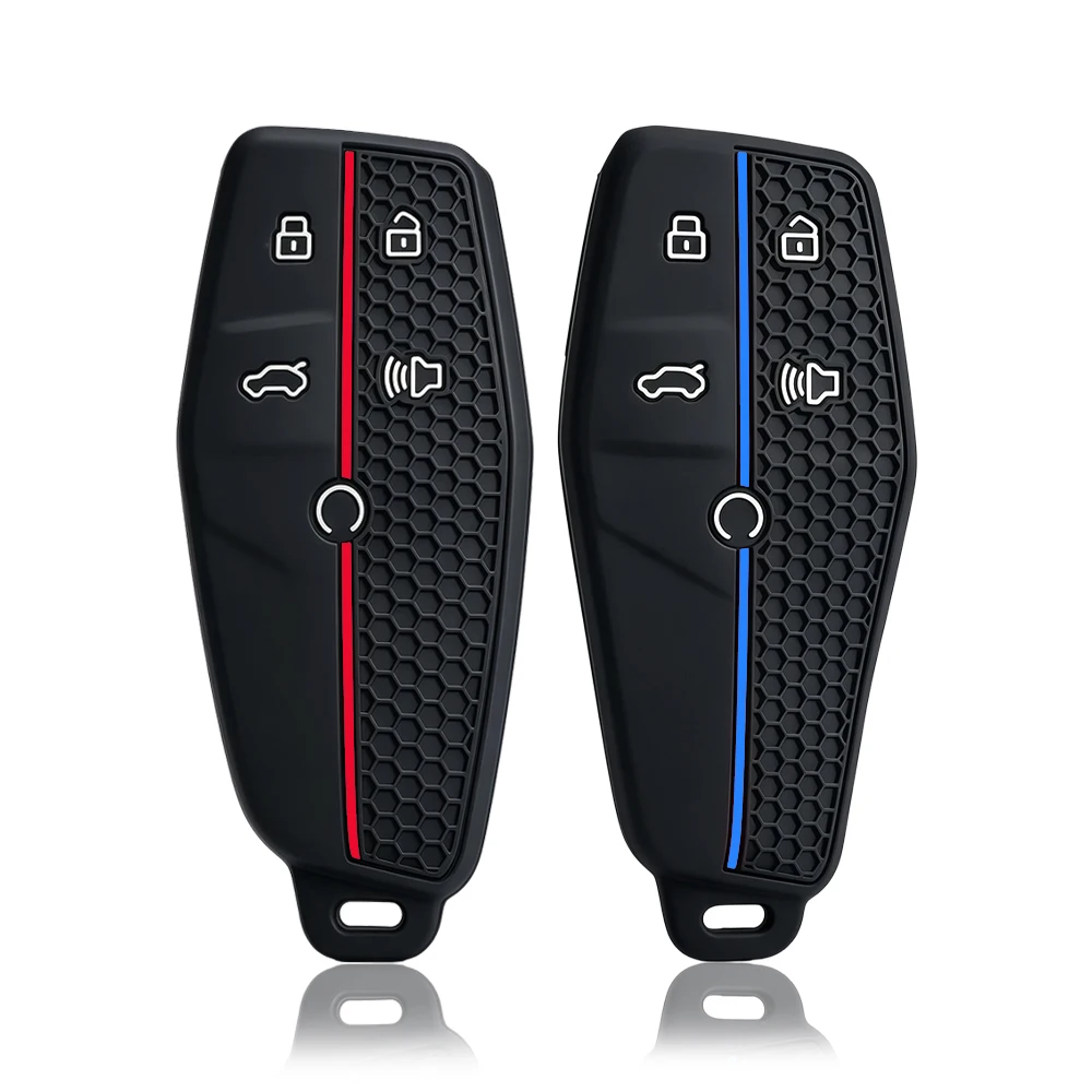 For MG One 2022 2023 2024 Silver Edge Silicone Car Key Case Remote Protection Cover Bag Shell Fob Keychain Holder Accessories
