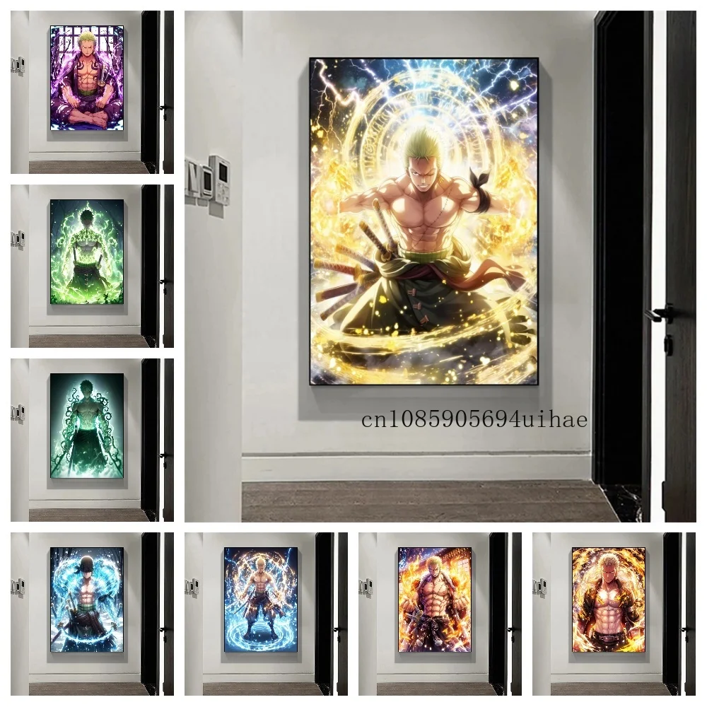

Japan One Piece Anime Figure Roronoa Zoro Art Printing Poster Canvas Painting Cartoon Home Art Aesthetic Room Decor Child Gift