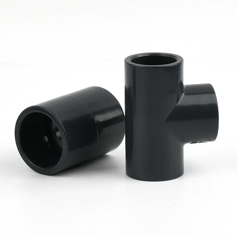 1Pc I.D 20~63mm Dark Grey UPVC Direct 90 Degree Elbow Aquarium Garden Irrigation Tee Water Tube Joint Fittings PVC Pipe End Cap