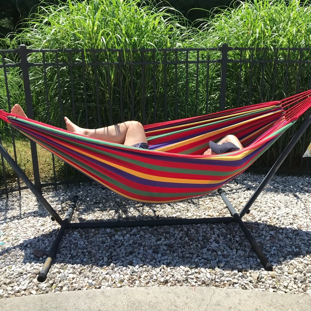Hamaca Doble de 190*80CM, Hamaca Portátil para Exteriores de Color Aleatorio, Viene con Bolsa de Transporte, Ideal para Acampar, Viajar y Hacer Senderismo
