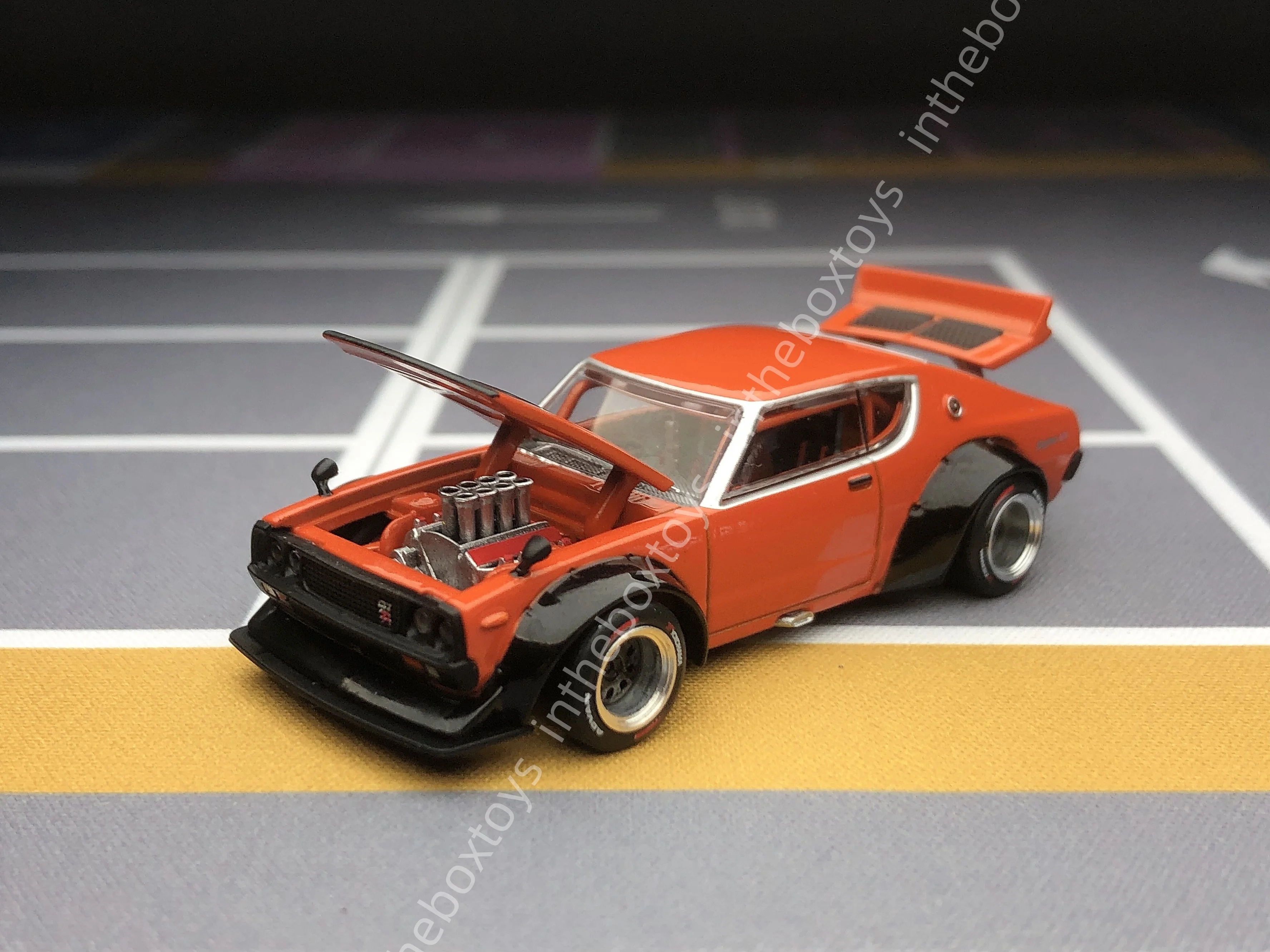 

Pop Race 1/64 Skyline GT-R V8 Drift Kenmeri JDM Diecast Model Car Collection Limited Edition Hobby toys