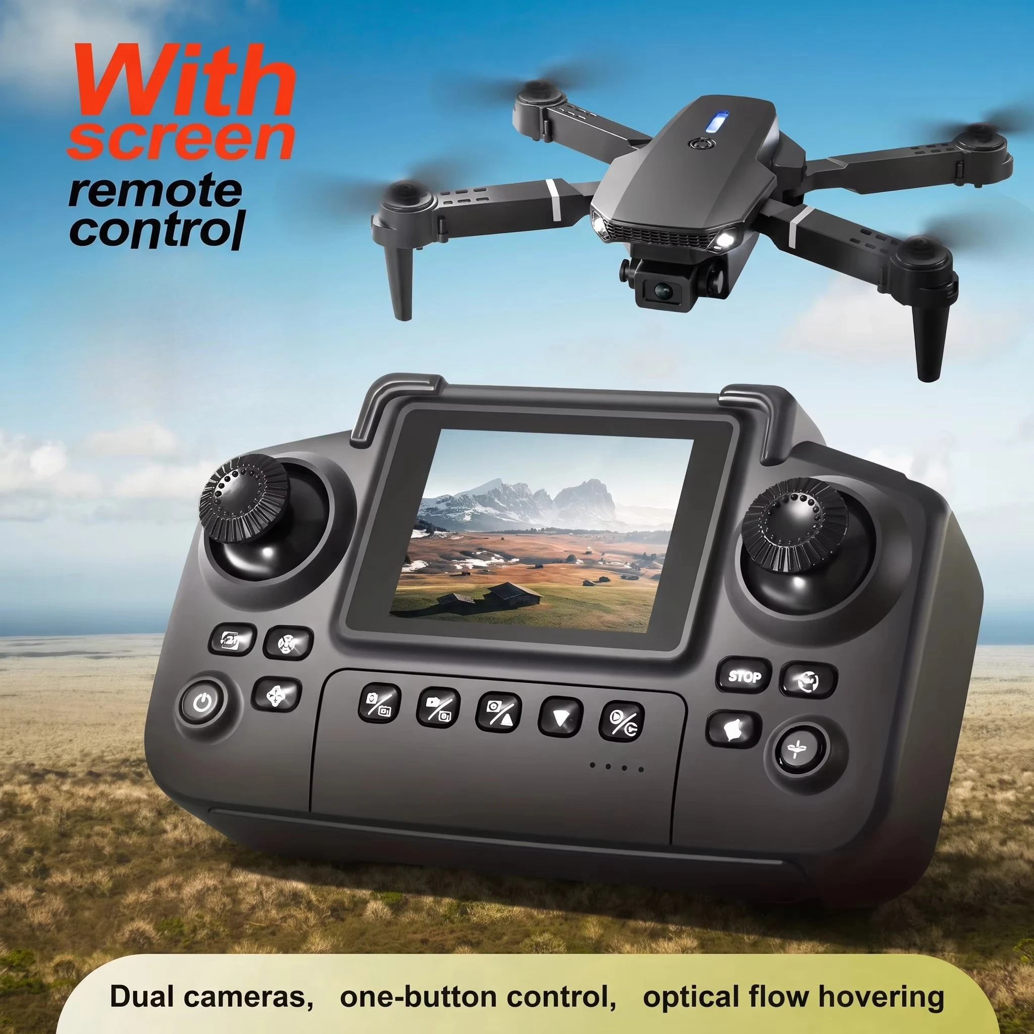 New E88PRO MAX with screen drone dual camera folding aerial photography remote control aircraft four axis boy toy gift