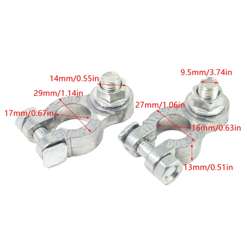 1 Pair Car Battery Terminal Clamps Zinc Alloy Positive And Negative Pole Auto Screw Connector for Vehicle Batteries