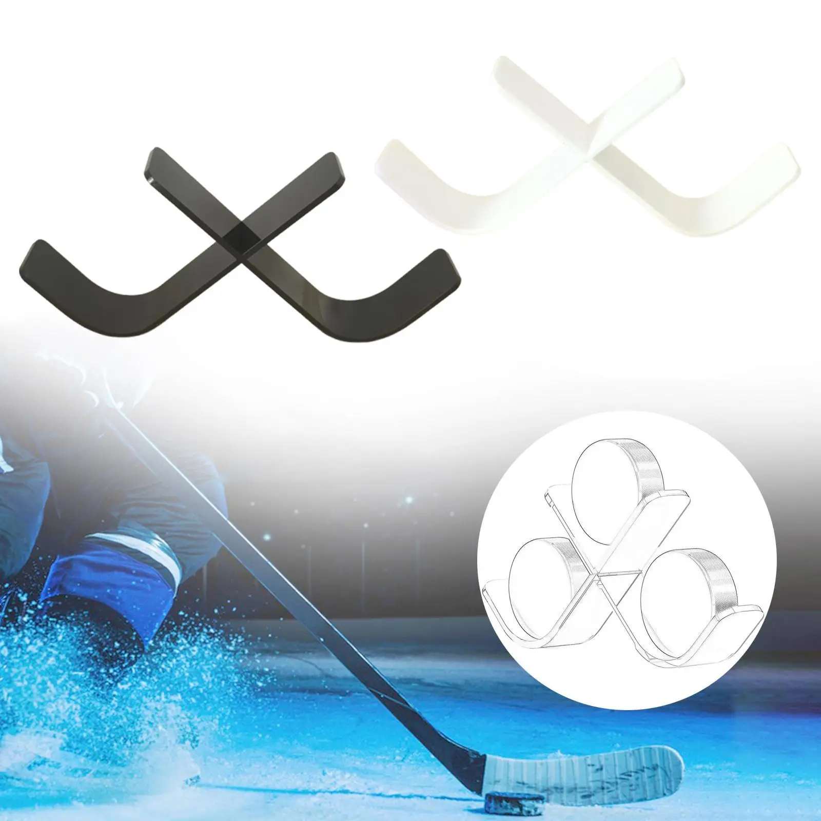 Hockey Puck Holder Bracket Acrylic for Enthusiasts, Collectors Organizer for Collectibles Memorabilia Autographed Pucks
