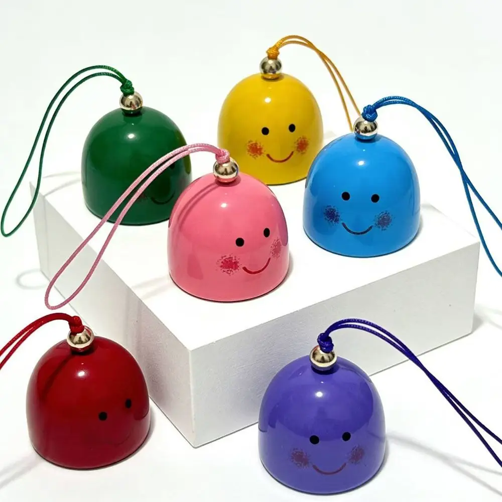 6Pcs Crisp Ringing Tones Wind Chimes Creative Alloy Bell Hanging Ornaments Multicolor Cartoon Expression Decorative Bells