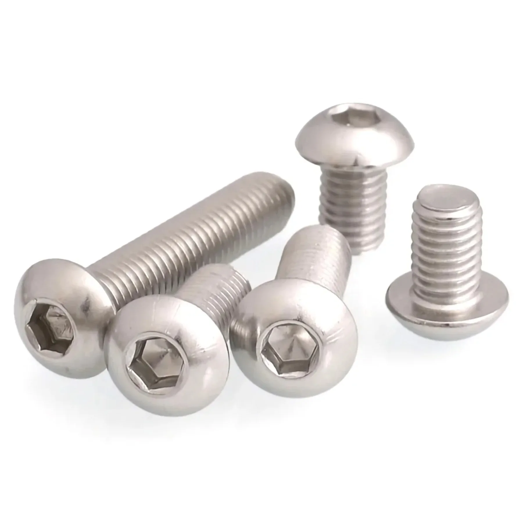 10 個 M5/M6 ステンレス鋼六角穴付きボルト - オートバイ、スクーター、ATV、モペット、プラスチックカバー用の大きな平らな丸頭ネジ