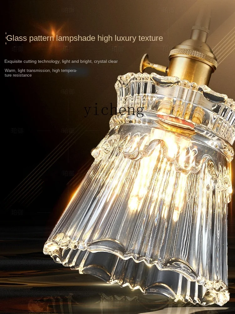 ZF Light Luxury Bedside Lamp Master Bedroom Crystal Wall Lamp Living Room Back Creative View Wall Lamp