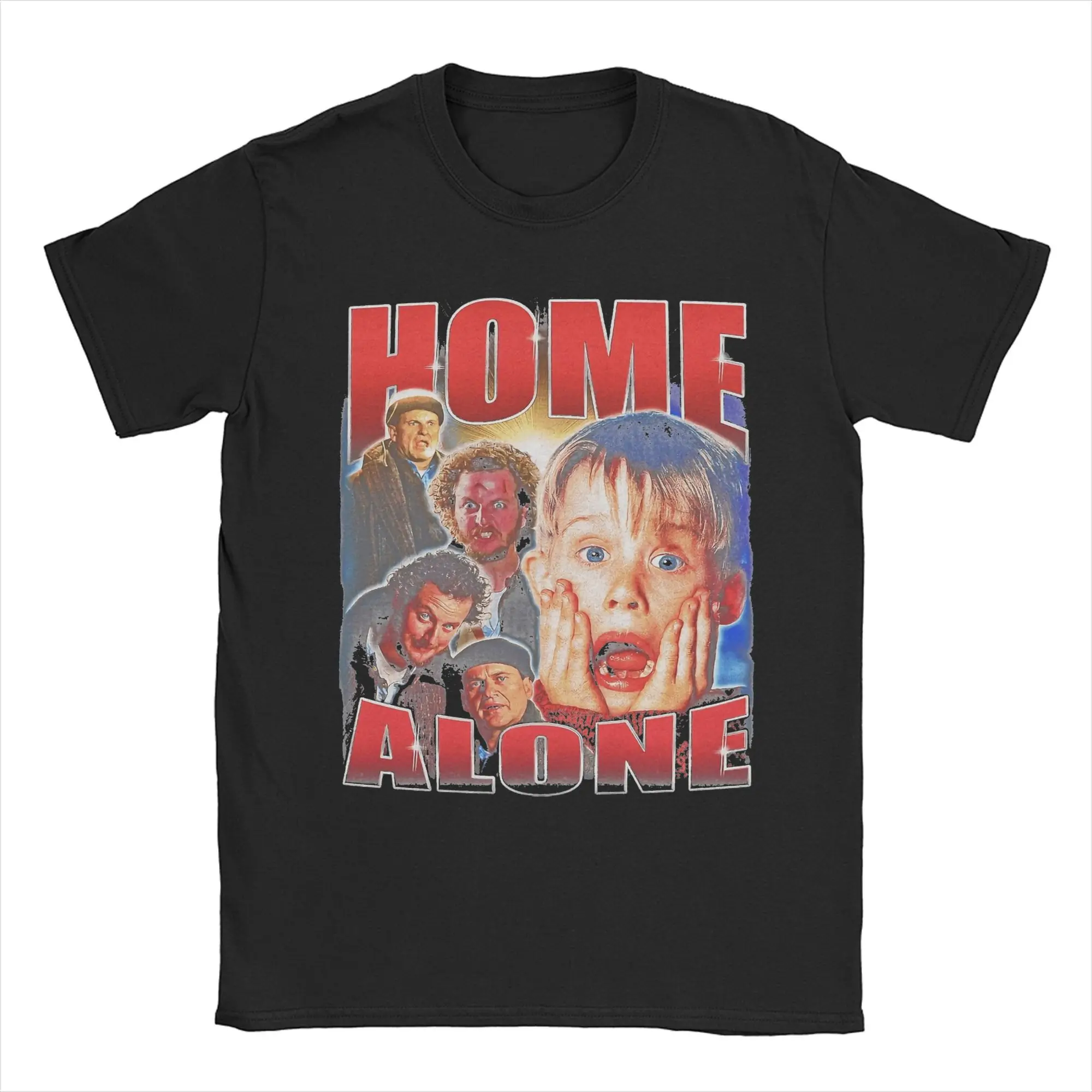 Vintage Home Alone Vintage 90s T-Shirt Men Crewneck Cotton T Shirt  Short Sleeve Tees Unique Clothes