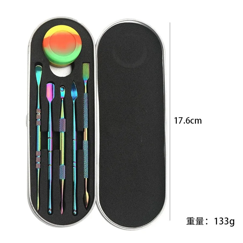 Nail art dead skin steel push Metal spoon Smoking Pipe oil cleaning Snuff spoon Candle Carving Pressing Rod Tool Men women Gift view 6