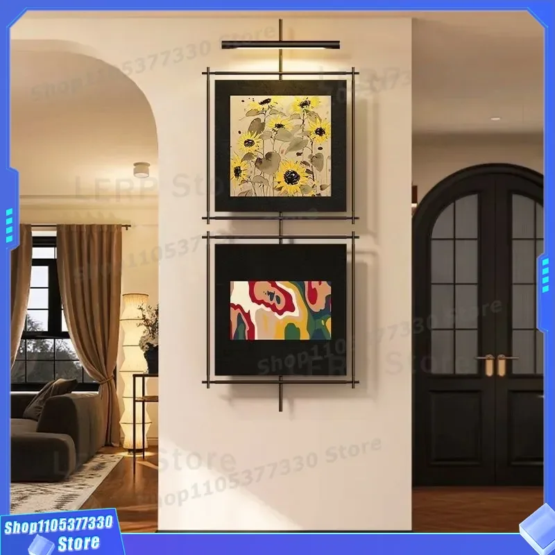 Modern Chinese Style Metal Rod Wall Art Mural for Hotel Homestay Living Room Entrance Aisle Background Simple Atmosphere