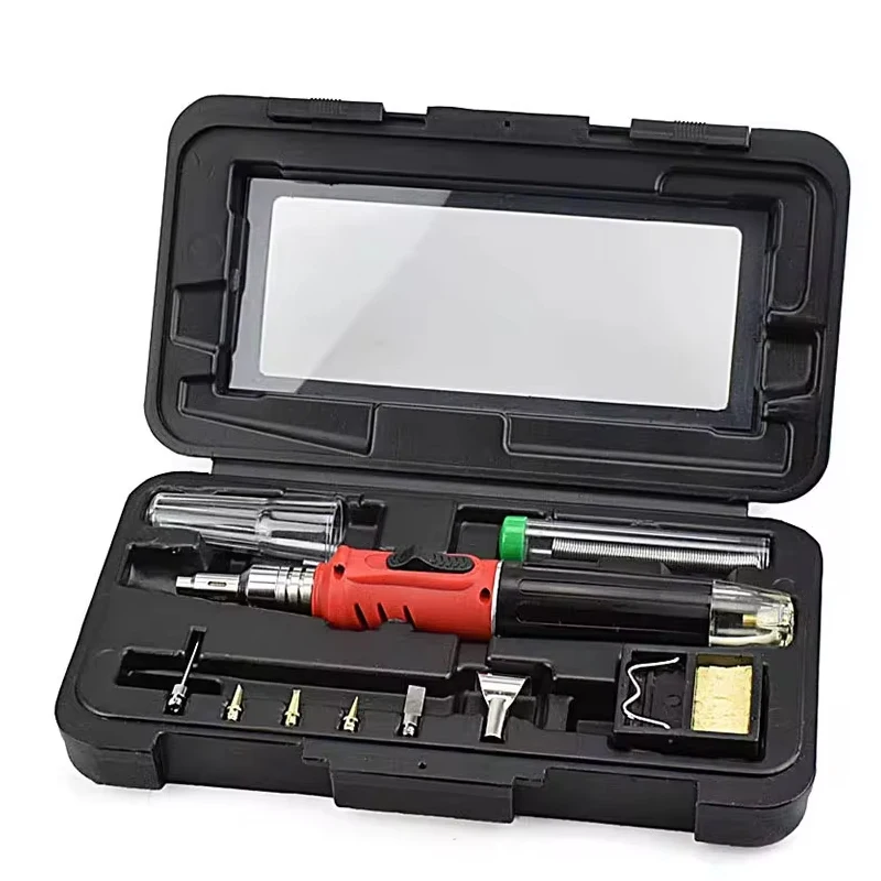 10 in 1 Soldering Iron Set Multi-function Soldering Iron Set Butane Gas Soldering Iron Set 26ml Soldering Gun Kit Tools