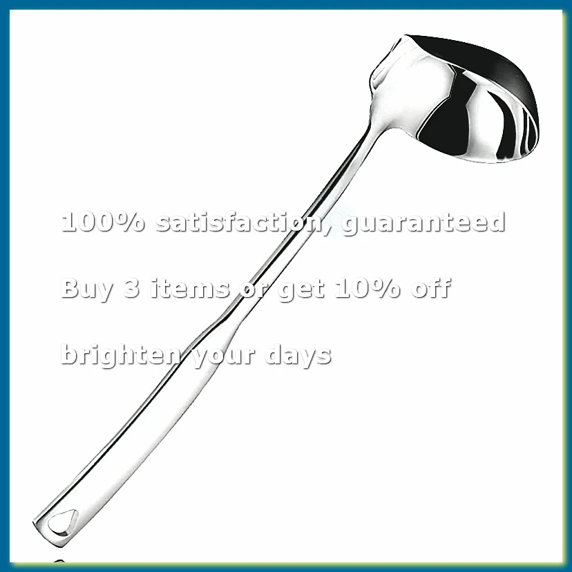 ●Kitchen Soup Ladle 304 Stainless Steel Punch Luminous Ladell Spoons with Pour Spout Gravy Ladles for Serving,11.8 Inch