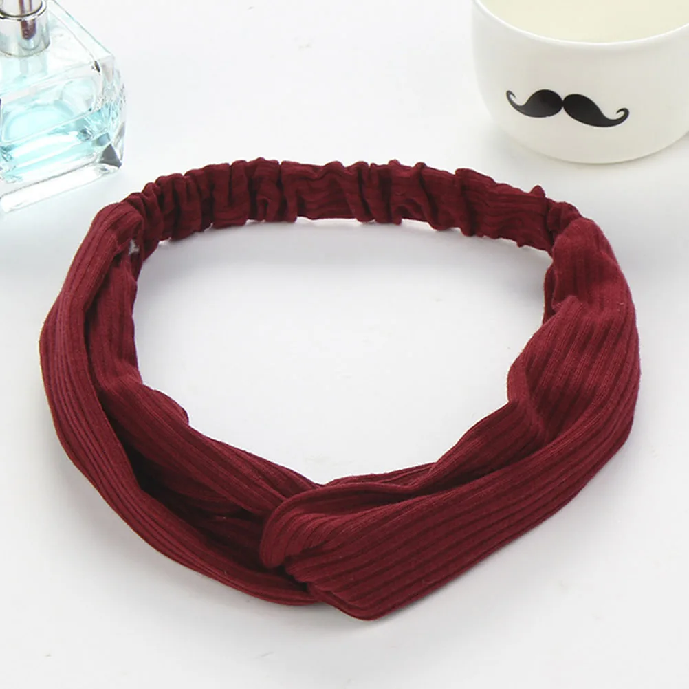 

6pcs Ladies Hairb Color Elastic Cross Headb Yoga Fitness Sports Sweat Absorb Head Wrap Hair Care Styling Tools