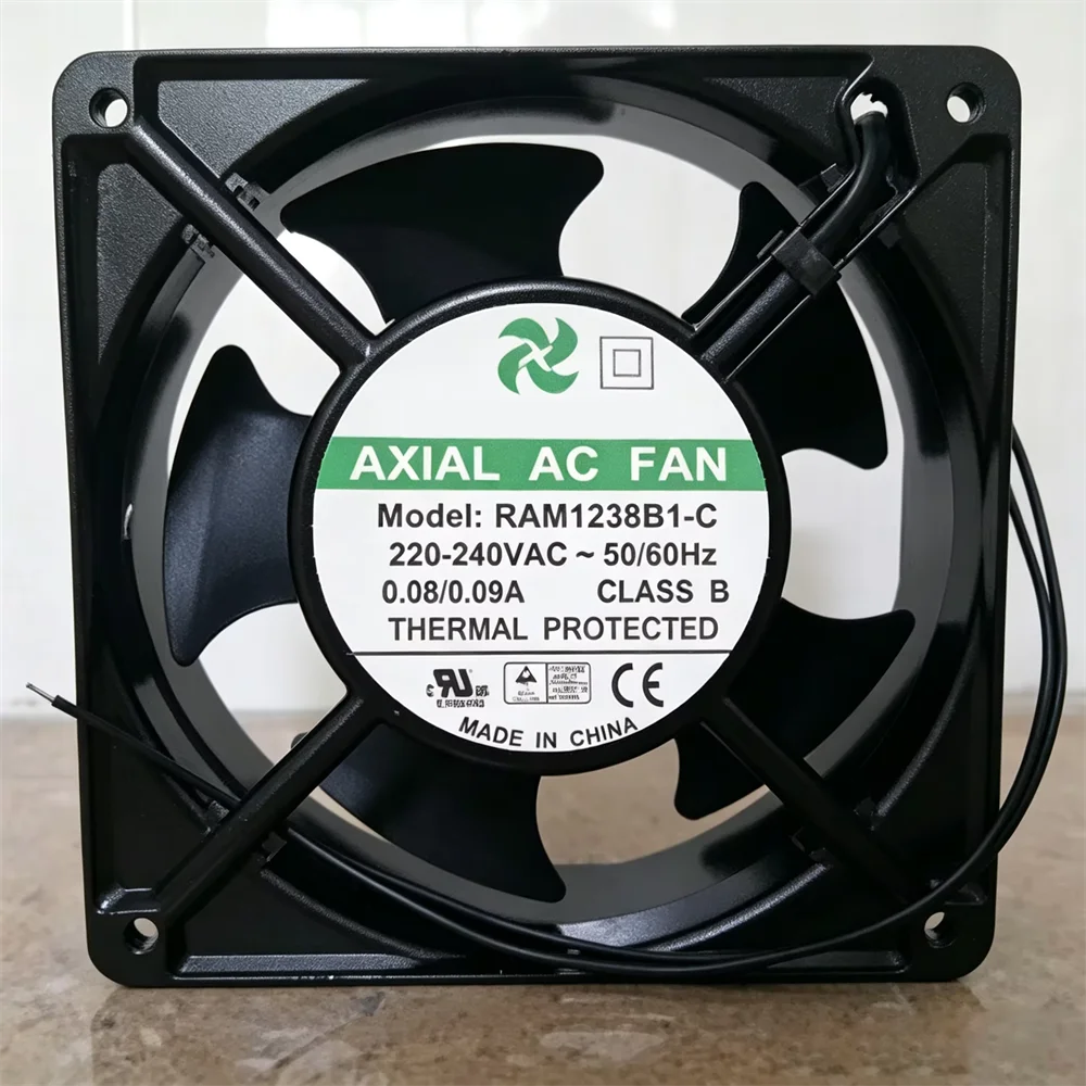 RAM1238B1-C 120x120x38mm 220V AC Axial Cooling Fan Thermal Protected Brushless Exhaust Fan for Cabinet Server Equipment