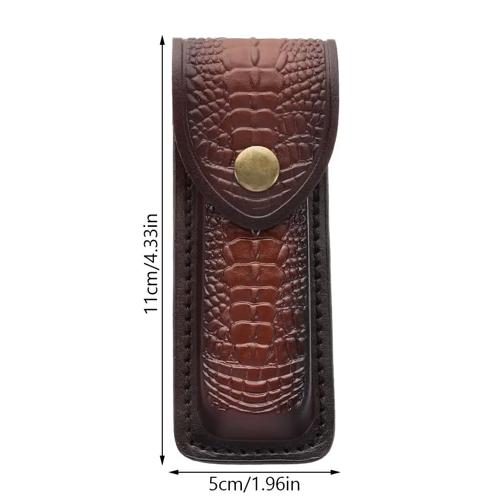 High Quality Pocket Hunt Leather Sheath Holder Flashlight Case Belt Loop Case Fold Knife Tool Camp Outdoor Carry view 5