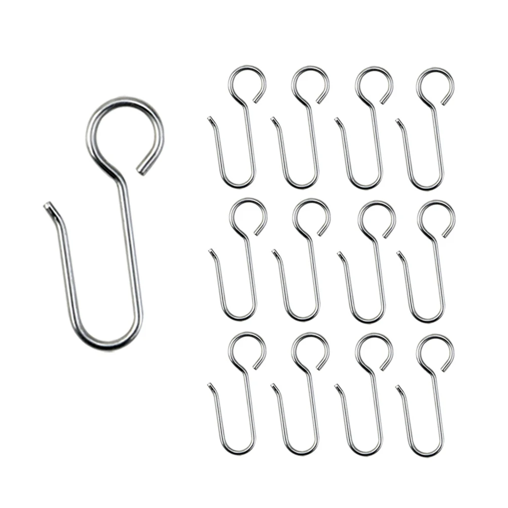 

120 Pcs Silver Easy Install Rust Proof Useful Curtain Hooks Hanging Accessories Shower Hooks For Curtain Hardware