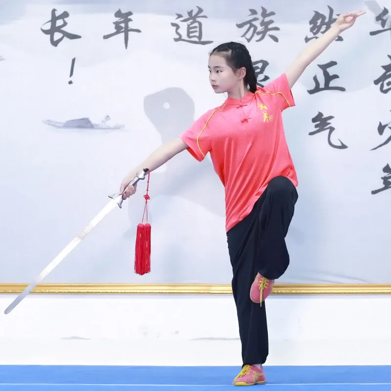 Chinese Style Kids Kung Fu Uniform Set Summer Boys Girls Wushu Training Clothing Tai Chi Performance Tang Suit Kung Fu Outfit