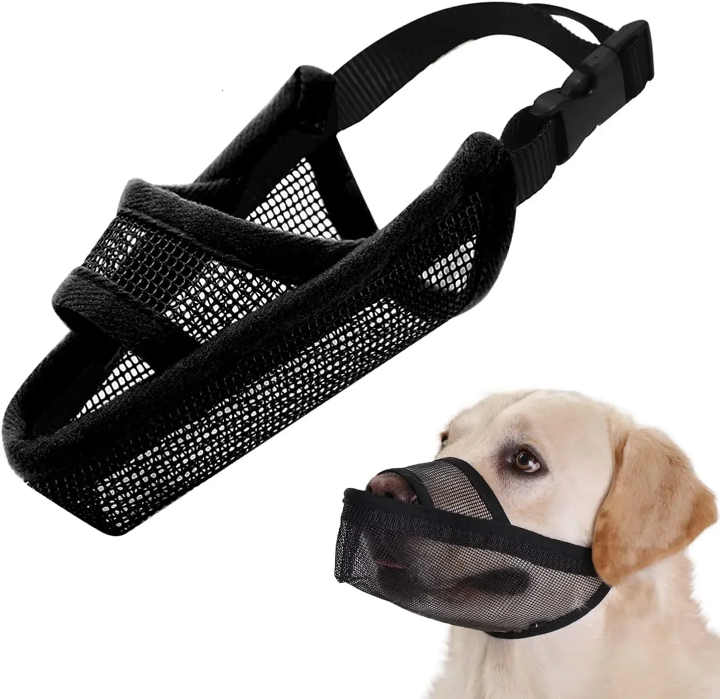 Pet Dog Muzzles Adjustable Breathable Dog Mouth Cover Anti Bark Bite Mesh Dogs Mouth Muzzle Mask for Dogs