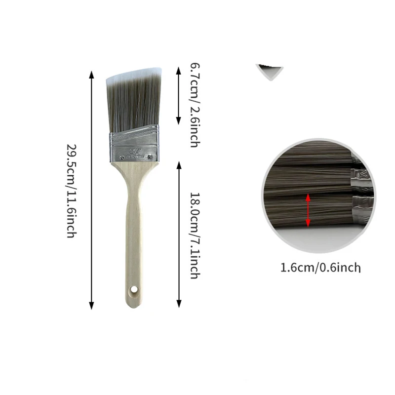 5-teiliges Pinselset, weiße, kaffeefarbene Farbe, langstielige, abgeschrägte, kuntspezifische Nylonpinsel für Grill- und Meeresgebrauch – Detail 3