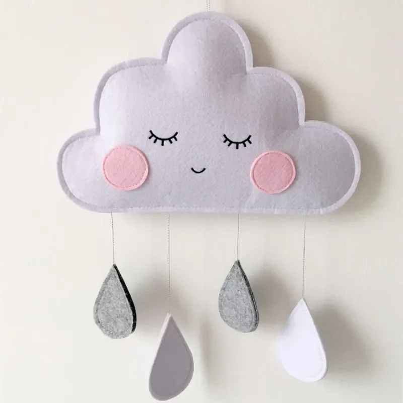 Nordic Style Children Tent Hanging Decoration Cloud Raindrop Pendant Girl Room Decor Nursery Baby Tent Ornament Photography Prop