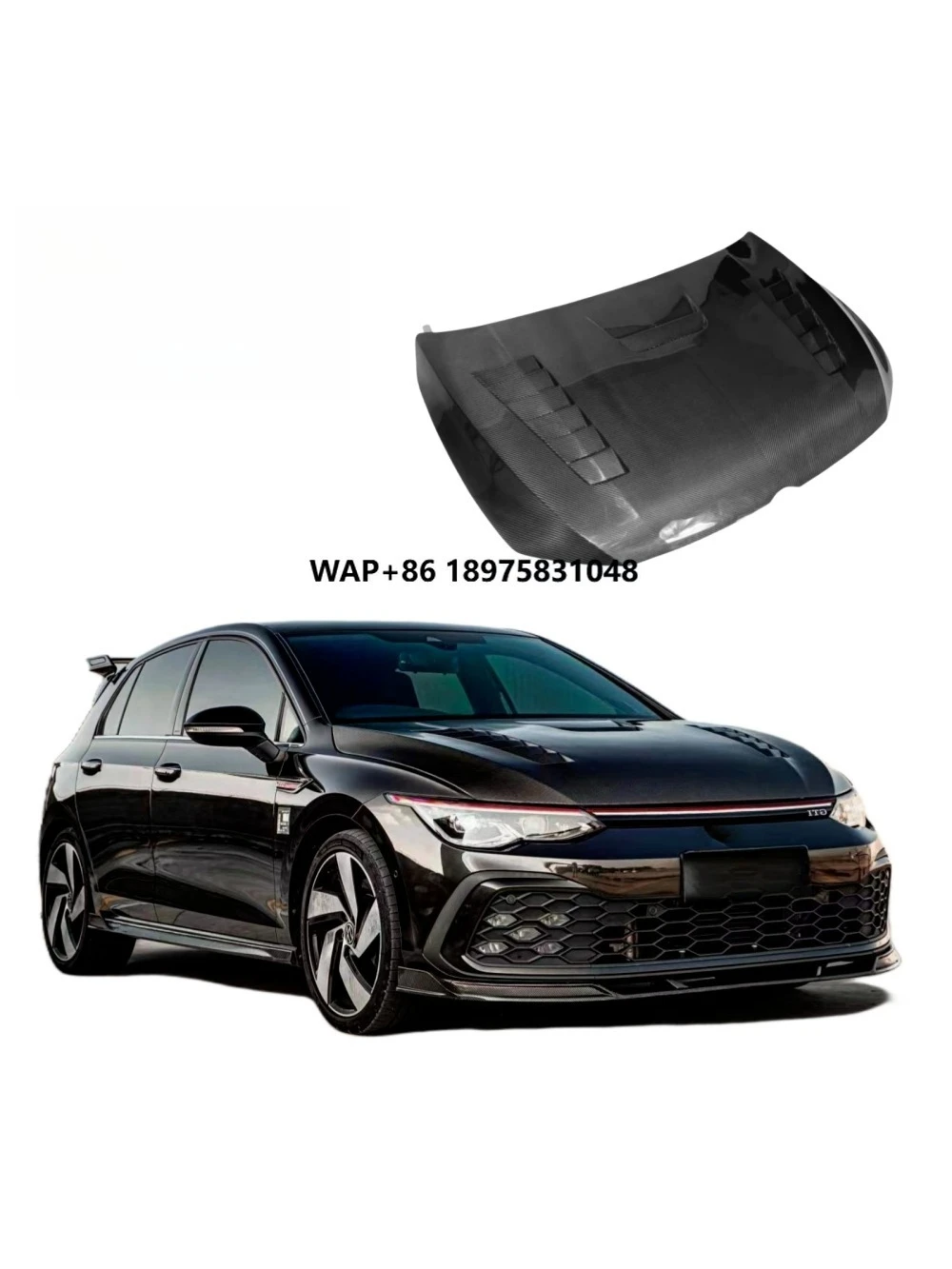 New for Golf 8 GTI Upgraded Dry Carbon Fiber Hood BFA Style Front High Quality Lightweight Track Hood Black Easy
