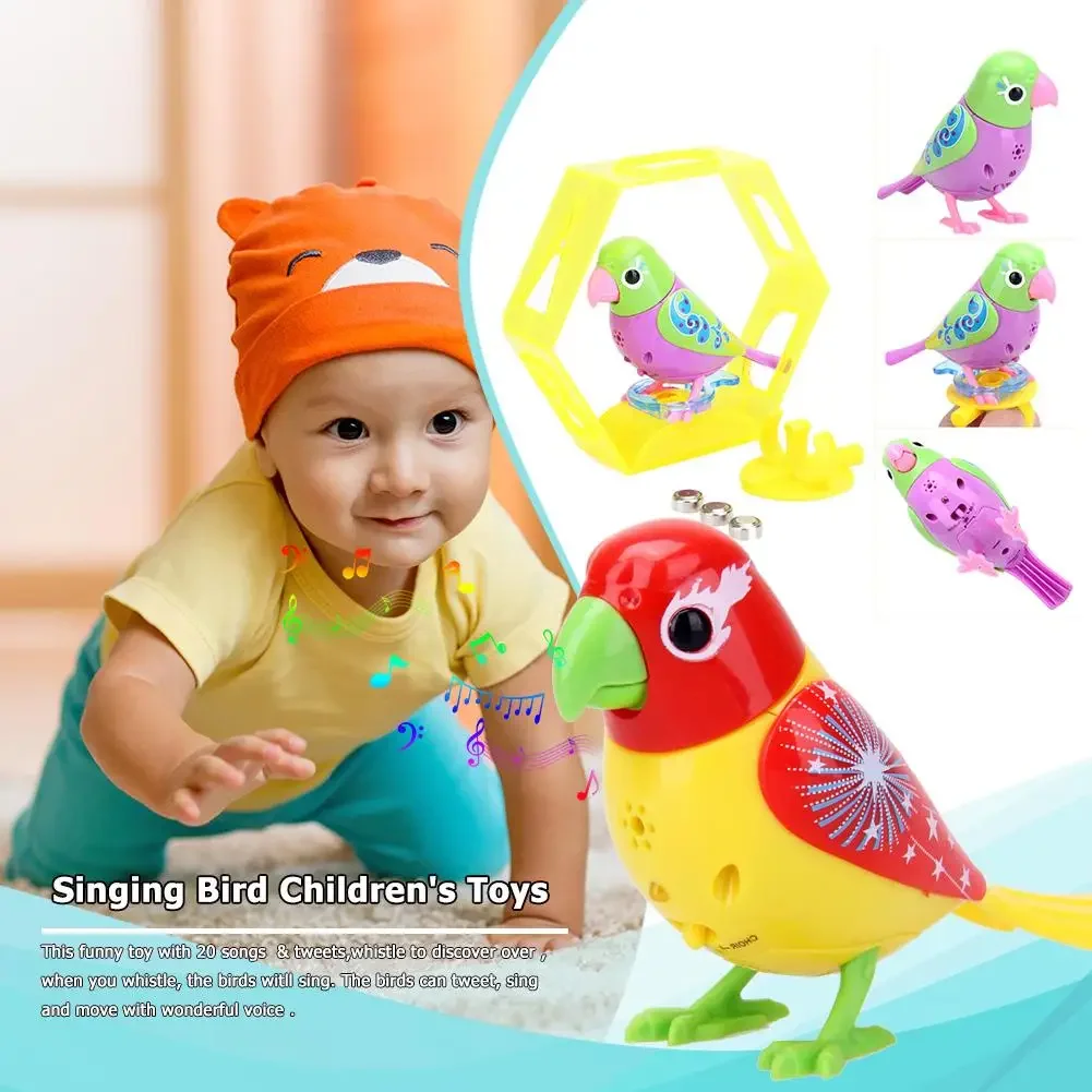 Plastic Sound Voice Control Activate Chirping Singing Bird Kids Toy Gift Intelligent Voice Control Mobile Phone To Control Toy