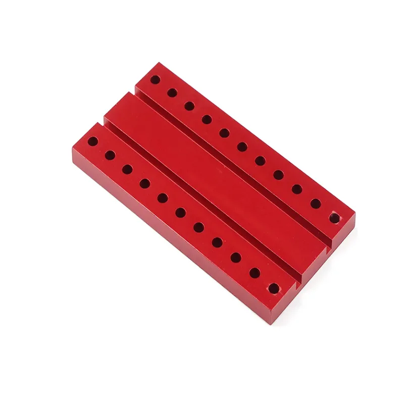 CNC milling processing of red anodized aluminum alloy porous positioning connecting strips