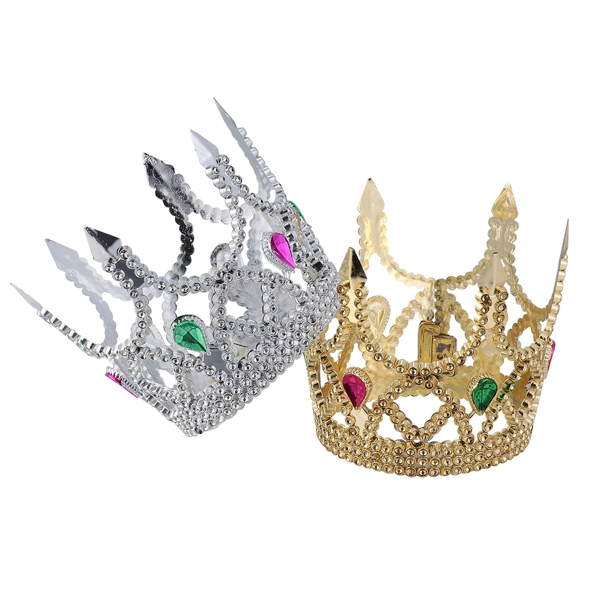 

2pcs Halloween Supplies Silver Medieval For Dance Party Costume Headdress Reusable Crown Props