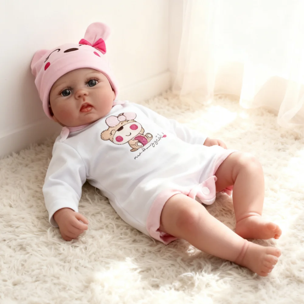 

18-Inch Reborn Baby Dolls - Realistic Newborn, Soft Weighted Body, Adorable Poseable Real Life Doll– Gift for Kids Age 3+