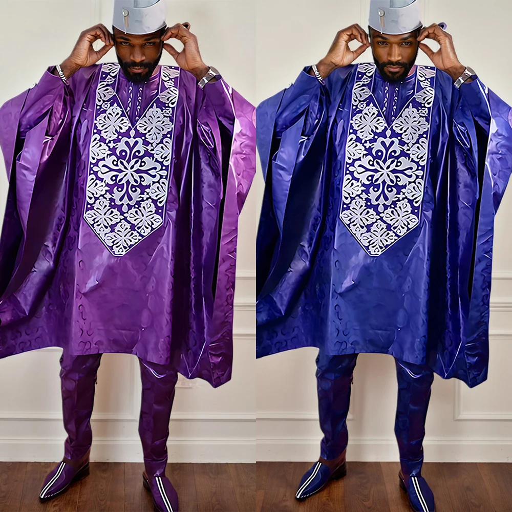 

H&D South African Traditional Wear Formal Attire Bazin Riche Dashiki Outfits Shirt Pants Robe Suit African Agbada Ramadan 2024