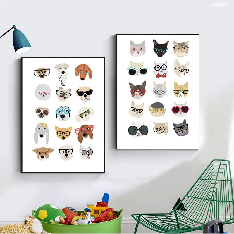 Lovely Little Animals Get Along Well Art Canvas Posters and Hd Printed Pictures for Children's Room Bedroom Decoration No Frame